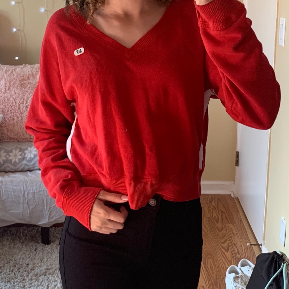 Abercrombie & Fitch V-neck Side Stripe Sweatshirt